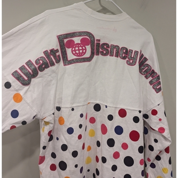 Disney Parks Authentic Spirit Jersey Glitter and Polka Dots Size Small - Picture 5 of 8